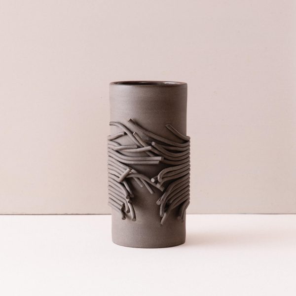 vase grès gris brute cordes entrelacées face 3